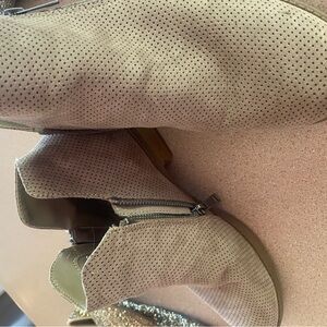 Universal Thread Beige Perforated Ankle Booties